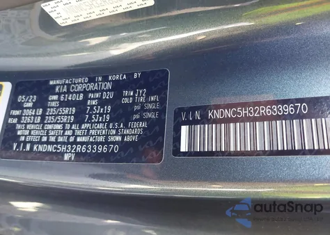 2024 Kia Carnival Ex из США, поврежденный, VIN KNDNC5H32R6339670